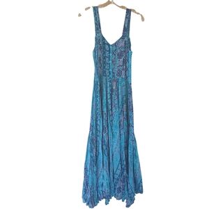 Paris Sport Club Vintage Blue Floral Print Maxi Dress Size 9